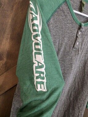 Seawave Henley Raglan Shirt - Green & Gray Advocare Size Large